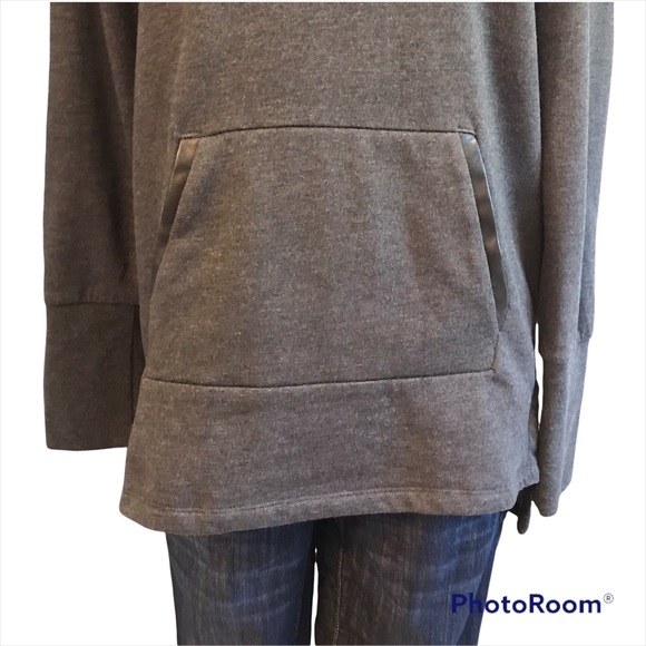 Lole Gali Hooded Fleece Sweatshirt Tunic Black Heather Small - Picture 3 of 10